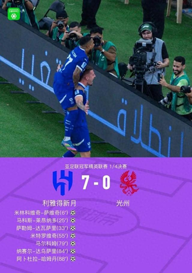 亞冠8強戰(zhàn)現(xiàn)7比0慘敗 "歐洲隊"降維打擊